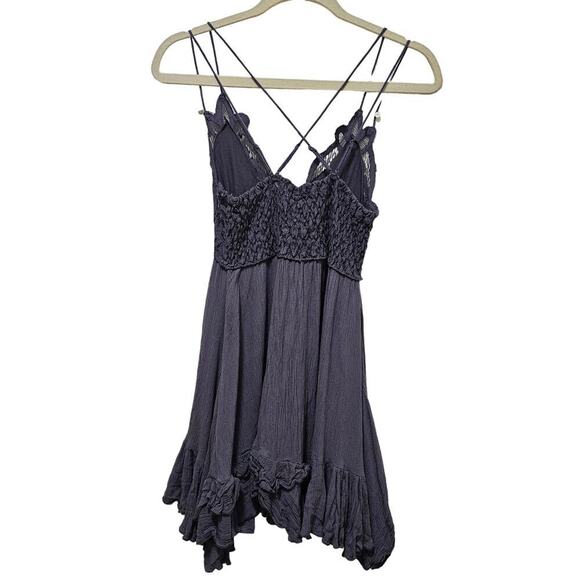 Free People S FP purple lace Adella Frilled Chemise Sexy. Flowy Flared. Delicate - Picture 3 of 14